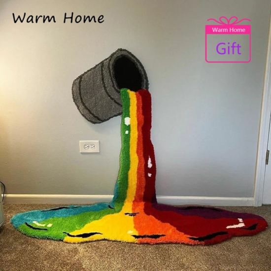 3D Rainbow Carpet Wall Hanging Waterfall Anime Floor Mat Home Decor Living Room Bedroom Decoration - Image 2