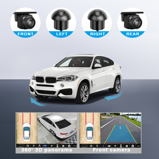 Panoramic Camera 720P HD Rear/Front/Left/Right 360 Panoramic Cam for Car android Radio
