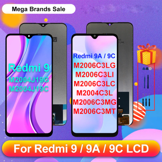 LCD Touch Screen For Xiaomi Redmi 9 For 9A-9C M2006C3MG-M2004J19G-M2006C3LI-M2006C3LG Replacement Parts