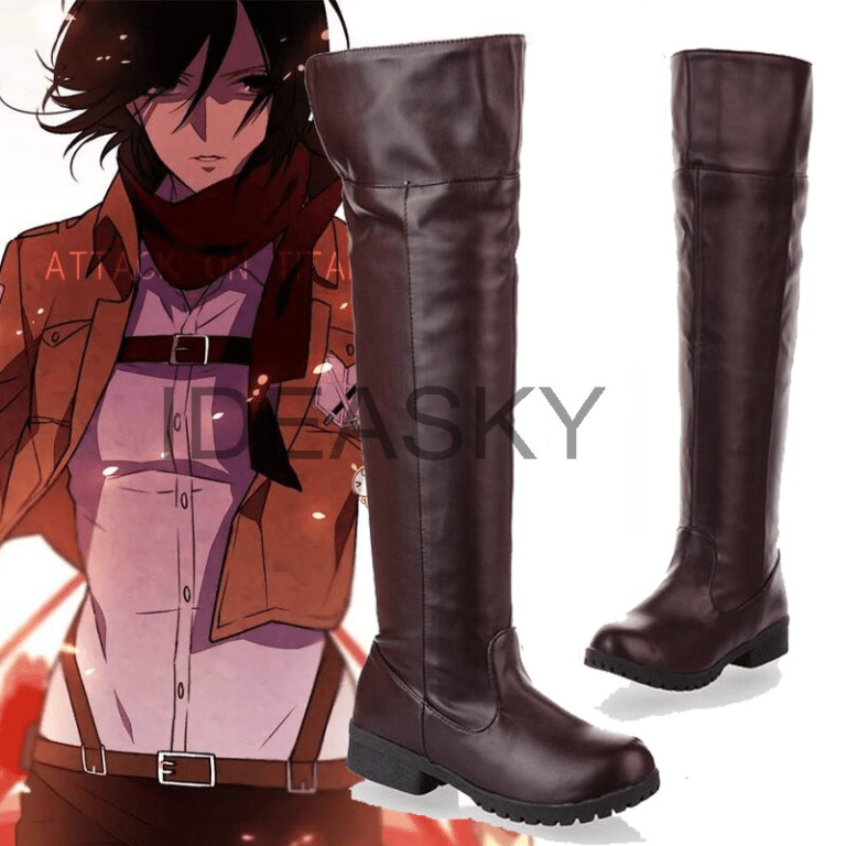 Anime Attack on Titan Shoes Shingeki no Kyojin Ackerman Levi Eren Jaeger Mikasa Scouting Corps