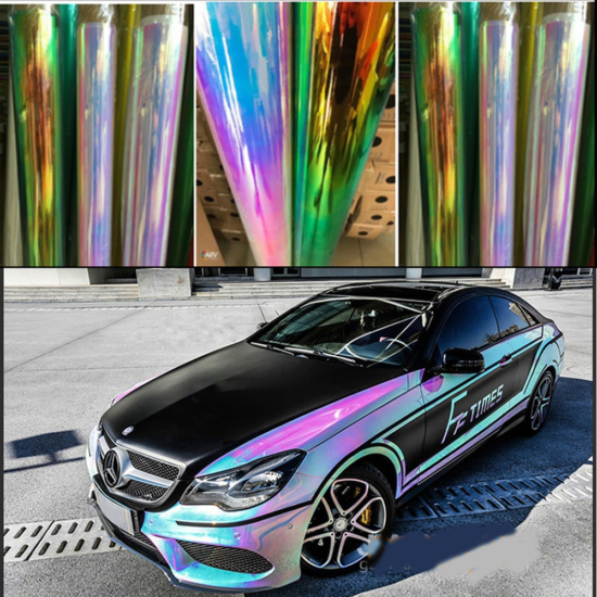 Holographic Rainbow Chrome Car Sticker Laser Plating Car Body Wrap Film DIY Car Styling - Image 2