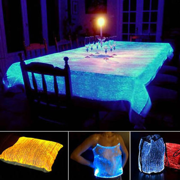 Lumisonata Led Fiber Optic Fabric With 7 Colors light up In The Dark Handmade For All