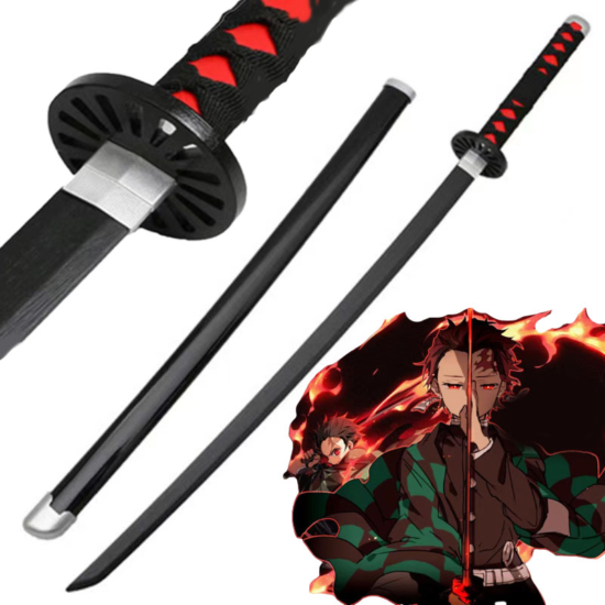 Demon Slayer Sunwheel Knife Tanjirou Katana Bamboo Anime Weapon Model Ninja - Image 4