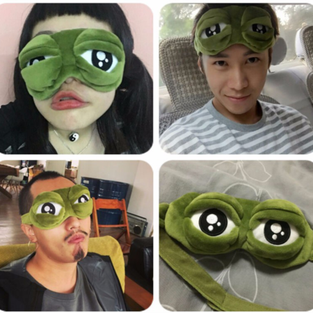 3D Eye Mask Cover Pepe the Frog Sad Frog Funny Creative Soft Sleeping Mask