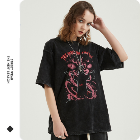Anime Pain Printed T-Shirts For Men Women World Shall Know Pain T Shirt Retro Harajuku Streetwear