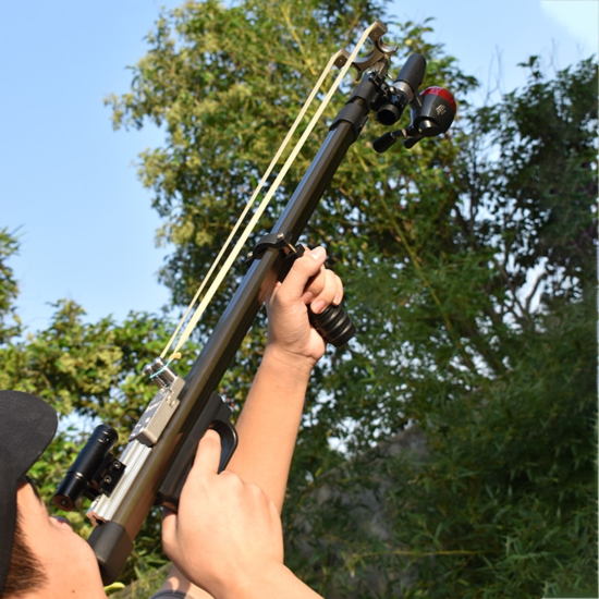 Slingshot Telescopic Straight rod Laser Catapult For Hunting Lengthened 127cm - Image 2