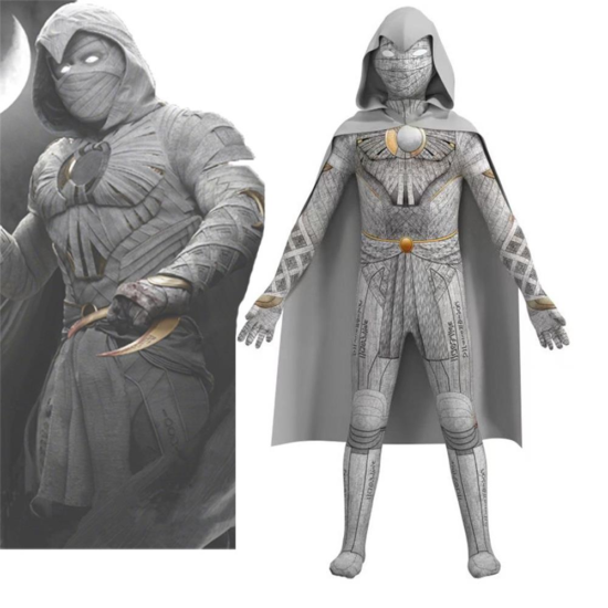 Moon Knight Cosplay Costume Marc Spector Crescent Darts Superhero Golden Silver PU Moon Knives Weapon Prop