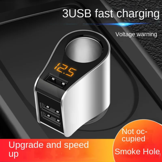 USB port Car Charger Digital Display Cigarette Lighter GPS Tablet Adapter