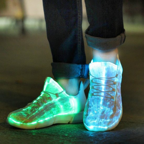 Led Fiber Optic Shoes for girls boys men women USB Recharge - Image 2