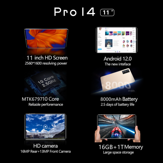 Tablet PC 5G 12GB RAM 512GB ROM 12 Inch 4K Screen Snapdragon 845 Dual SIM Card - Image 2