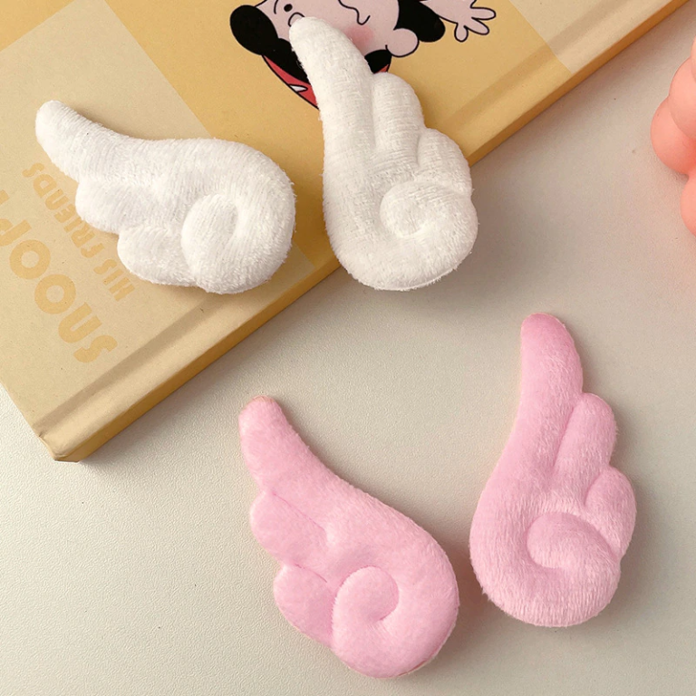 ⁦2pcs Angel Hair Clips Girls Pins White Wing Hair Hoop Christmas Holiday Dress Up Hairpin Accessories⁩ - الصورة ⁦3⁩