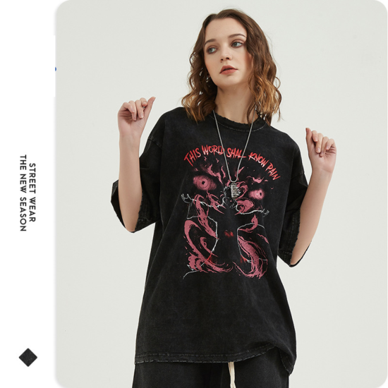 Anime Pain Printed T-Shirts For Men Women World Shall Know Pain T Shirt Retro Harajuku Streetwear - Image 4