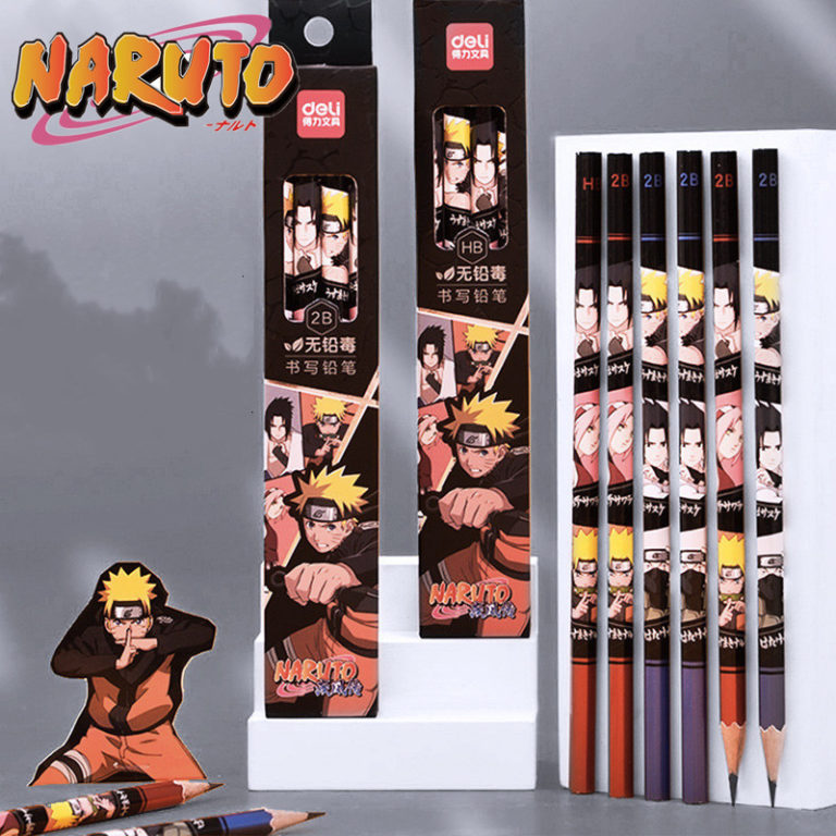 8pcs/box Naruto Anime Stationery Uzumaki Naruto Pencil 2B/HB Pencil For Drawing Painting Sketch Special Writing Pencil