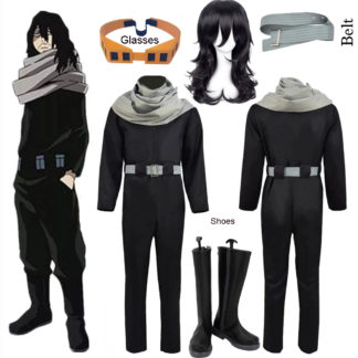 Anime My Hero Academia Aizawa Shouta Cosplay Costumes Head Glasses Props Cosplay Clothes Men Wigs Shoes