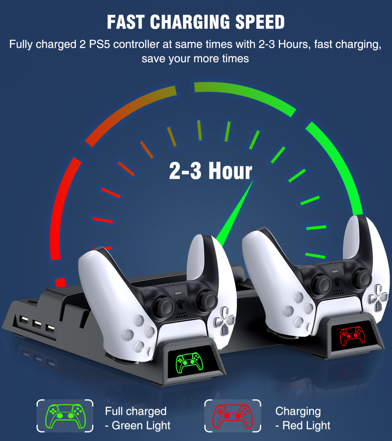Station For Sony Playstation 5 With Cooling Fan Stand For  Dual Console Charger Fast Charging And more Future - Image 2