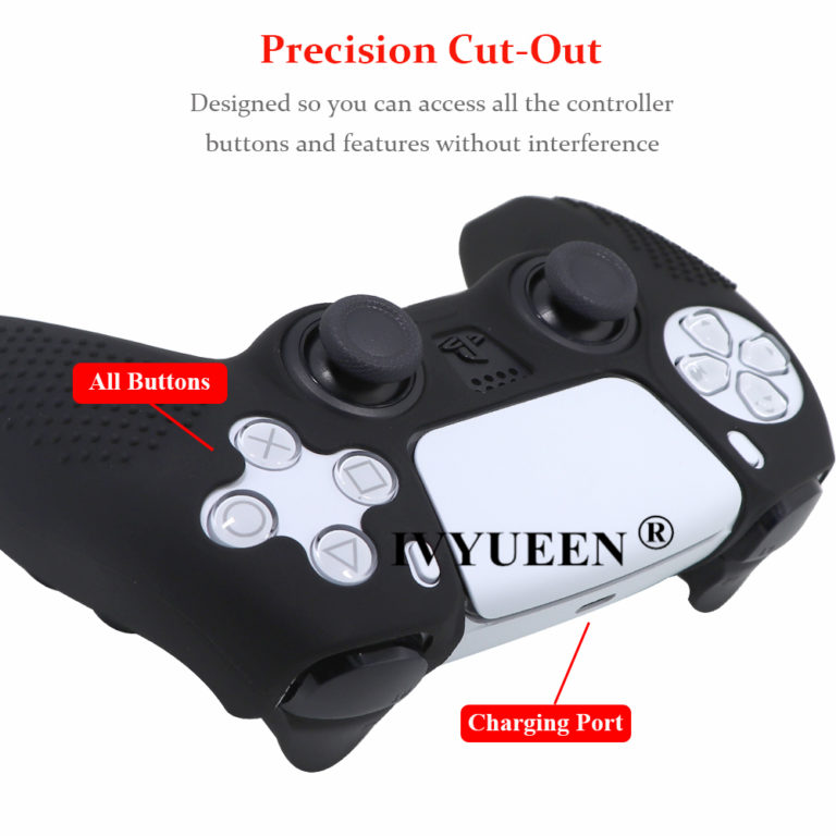 IVYUEEN Anti-slip Silicone Cover Skin for Sony PlayStation Dualshock 5 PS5 Controller Case Thumb Stick Grip Cap for DualSense - Image 2