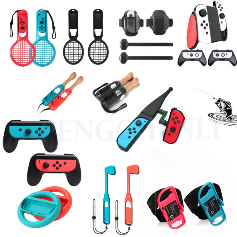 Nintendo Switch Game Accessories Kit Gaming Controller Handle Grip Gamepad Joystick Holder Stand Set