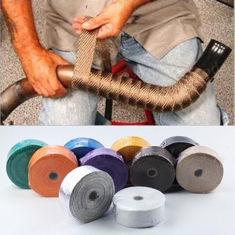 5M Roll Fiberglass Heat Shield For Motorcycle Exhaust Head Protection Heat Tape With Stainless Ties - Image 2