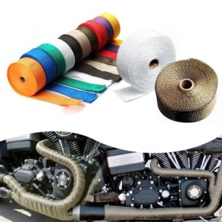 5M Roll Fiberglass Heat Shield For Motorcycle Exhaust Head Protection Heat Tape With Stainless Ties