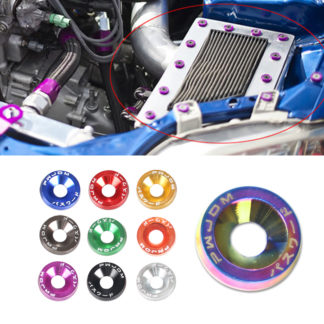 10 Pcs/Pack JDM M6 Anodised Aluminium Modified Fender Washers & Bolts Engine Screw UK