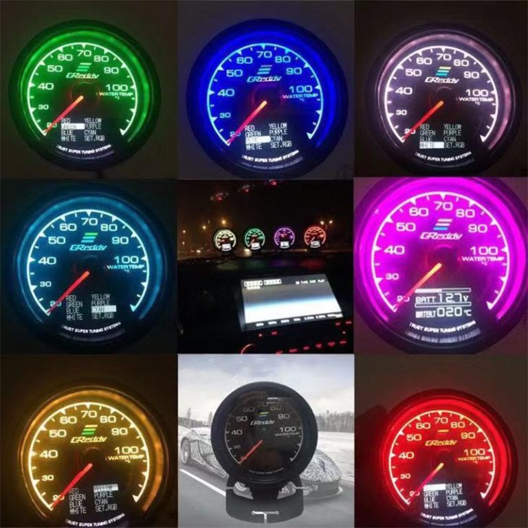 7 Color GReddi LCD Display Turbo Boost oil press racing meter Fuel pressure