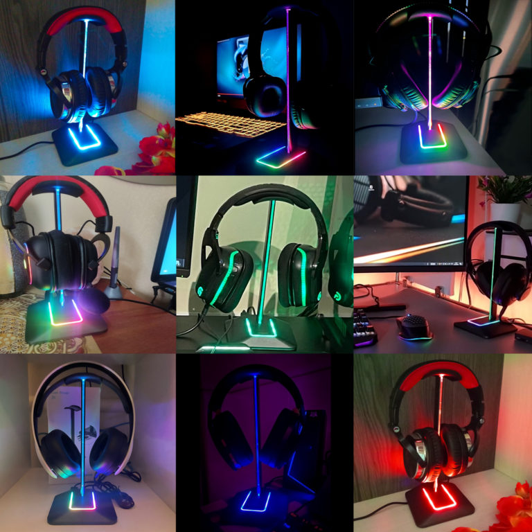 RGB Lights Headphone Stand with Type-c USB for All Gamers Accessories Desk - Image 3