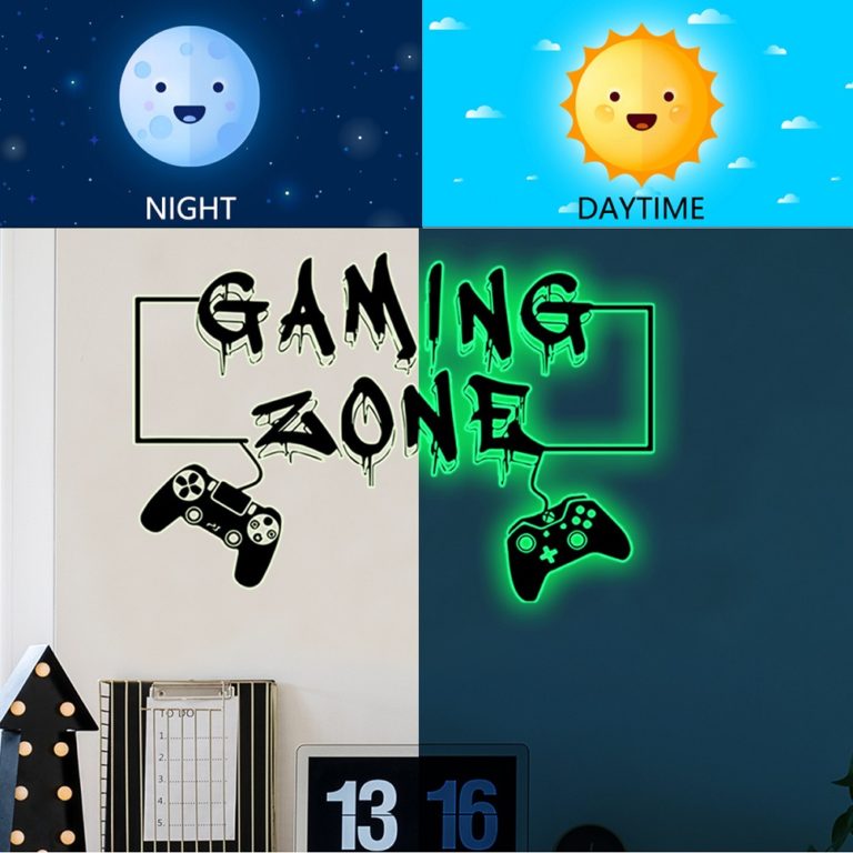 Luminous Wall Stickers For Room Gaming Zone Bedroom Home Decor Poster Wallpaper Glow In The Dark