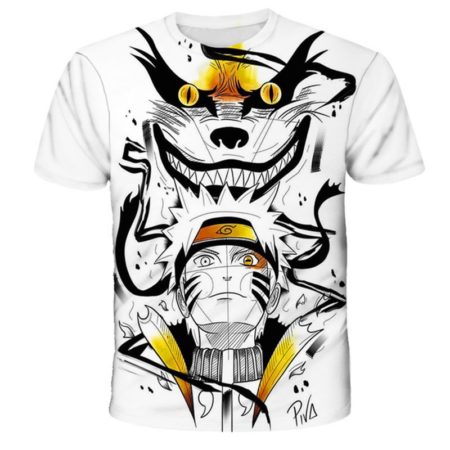 Naruto Anime Summer Casual Short Sleeve Naruto Kakashi Print 3D T-Shirt
