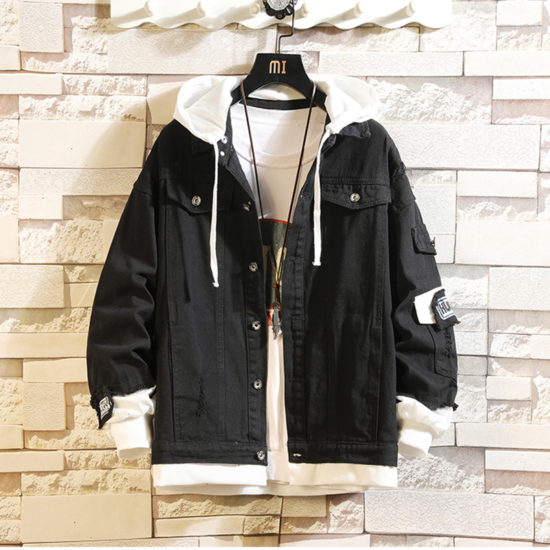 Gojo Satoru Black Jeans Jacket Denim Costume Autumn Hooded Jacket Outwear Coat - Image 2