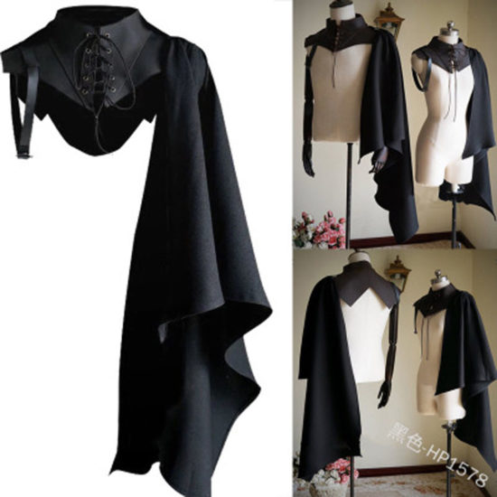 Medieval Party Anime Cosplay Costumes Knight Single Sleeve Shawl Armor Viking Pirate Cloak - Image 2