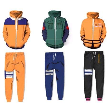 Fashion Anime Naruto Cosplay Sweatshirt and Pant Hoodies Unisex