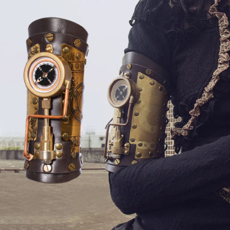 Steampunk Armor Gear Mechanical Compass Metal Leather Prop Costumes for Role Playing