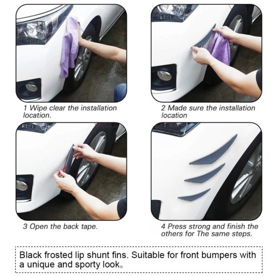 6pcs/set Universal Front Lip Decoration Diffuser Splitter Fins Car - Image 2
