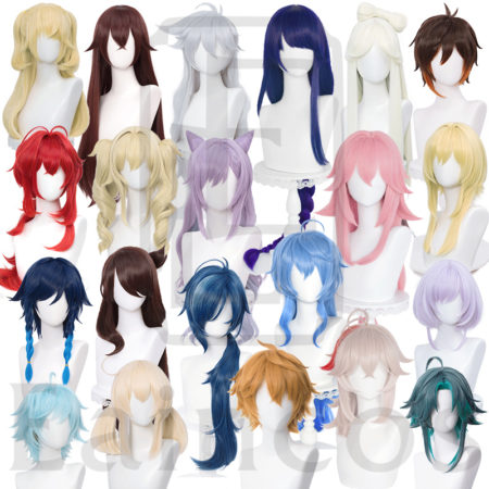 Genshin Impact Venti Keqing Barbara Diluc Kaeya Noelle Traveler  Cosplay Wigs Heat Resistant Synthetic Hair