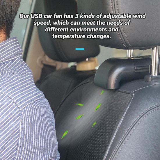 New Car Silent Fan Magnetic Wireless Charging USB 3Speed Adjustable Universal Car Rear Seat Auto Cooling - Image 2