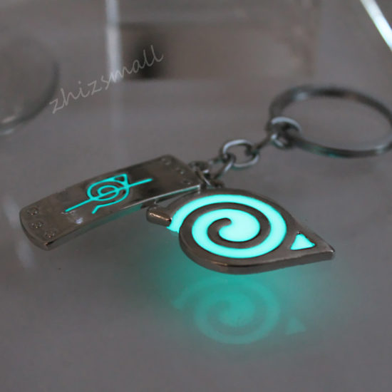 keychain Konoha Logo ring GLOW in the DARK Luminous keychain Pendants