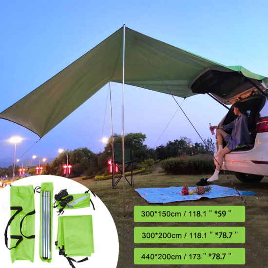 Portable Car Shelter Shade Camping Side Car Roof Top Tent Awning Waterproof UV Outdoor Canopy Camping Supplies