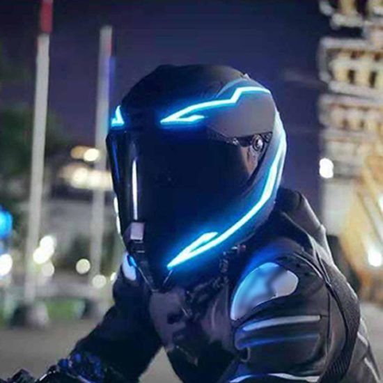 Light Flashing Stripe Motorcycle Helmet Luminous Sticker LED Night Riding Lights - Image 2