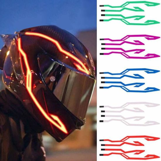 Light Flashing Stripe Motorcycle Helmet Luminous Sticker LED Night Riding Lights