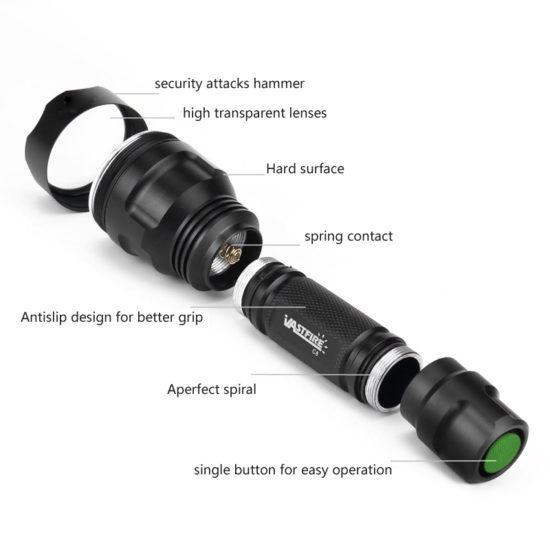 Flashlight For Rifle XM-L Q5 Lantern waterproof Tactical Light+Laser Dot Sight+Switch+Rail+18650+Charger - Image 4
