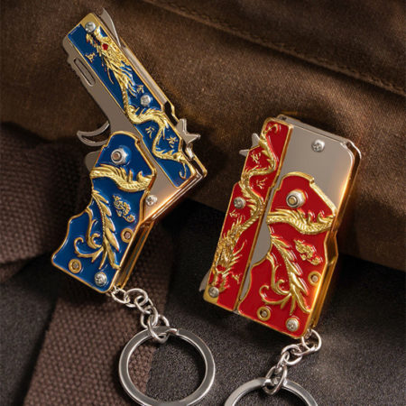 rubber band gun From Zinc alloy metal can be folded as keyring kidsAdult gift, For You In Work