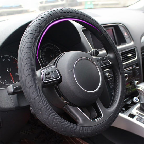 Car Silicone Steering Wheel Case Cover Shell Skidproof For Audi Nissan Peugeot Honda KIA Hyundai LADA BMW etc.