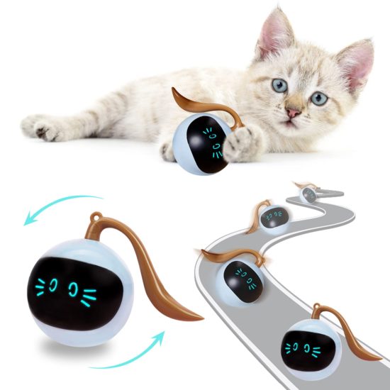 Automatic Cat Ball Toys Electric USB Rechargeable Self Rotating Indoor Toys for Pet Kitten