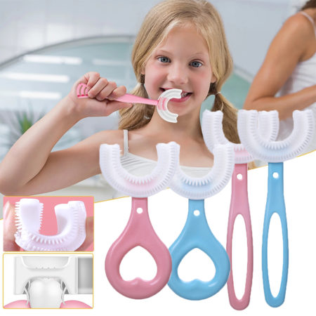 Children Toothbrush 360 Degree U-shaped Child Silicone Kids Teeth Oral Care Cleaning