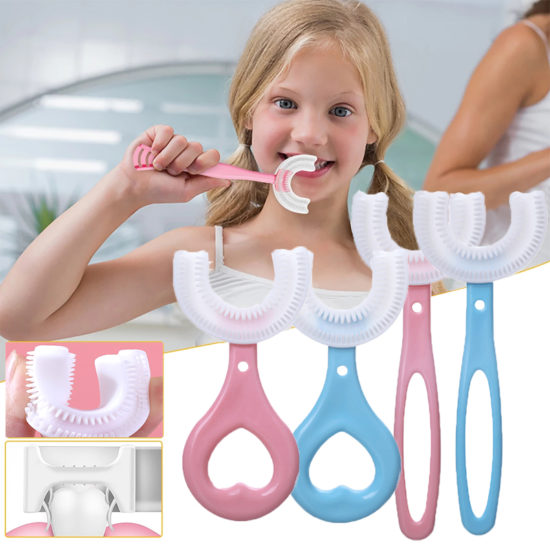 Children Toothbrush 360 Degree U-shaped Child Silicone Kids Teeth Oral Care Cleaning