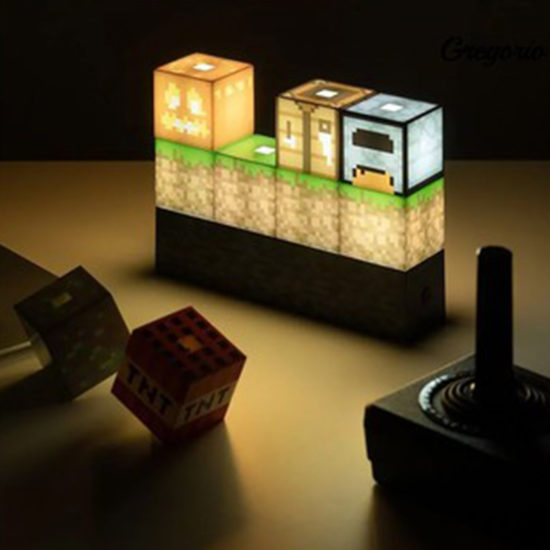 Square Building Block Lamp From Minecraft Game Lamp Usb For Night Light Table-Party-Bedroom Decor - Image 2