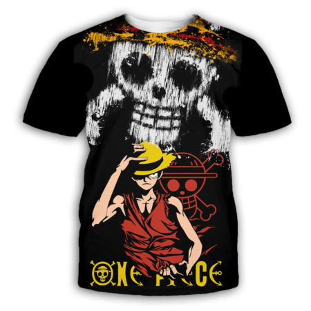 3d Printing Interesting Anime One-piece Luffy Casual T-shirt Round Neck Short-sleeve Mens Top