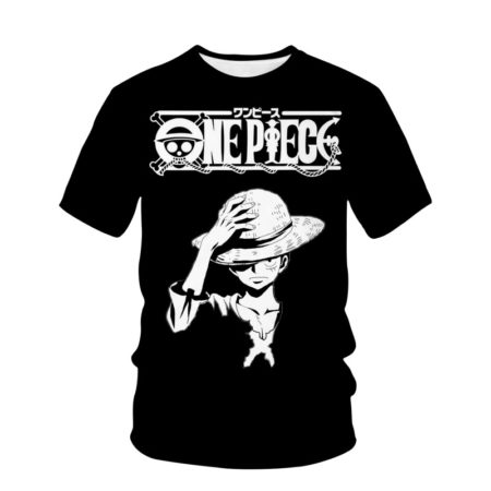 3d Printing Interesting Anime One-piece Luffy Casual T-shirt Round Neck Short-sleeve Mens Top