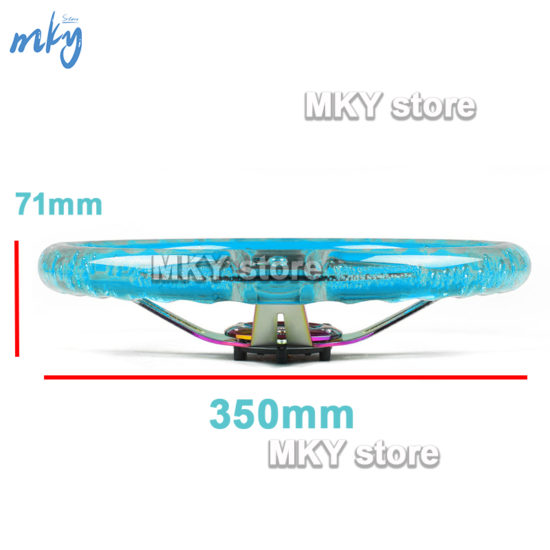 Drifting Universal Steering Wheel Acrylic Horn Button 6-Holes Neo Chrome 14 Inch-350mm - Image 2