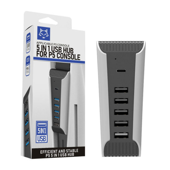 5-in1 Splitter Expander Extension Hub For PS5 USB3.0 High Speed Multi Port Adapter for PS5